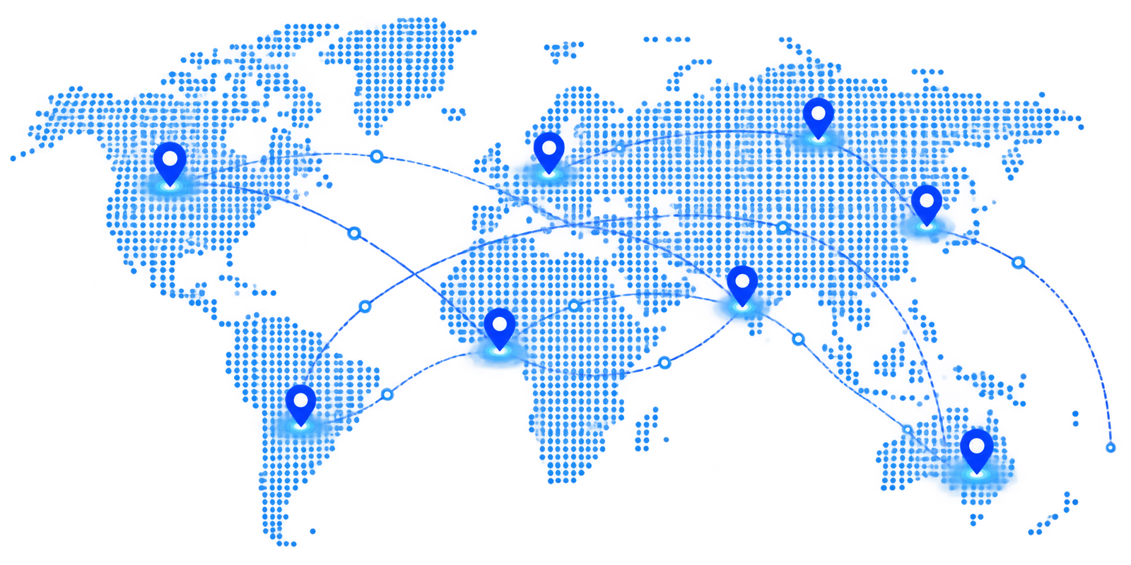 Worldwide global logistics network map